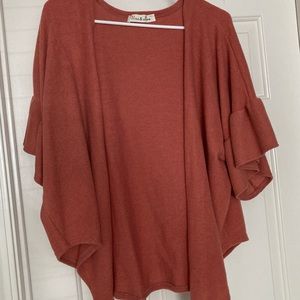 Rust short-sleeved cardigan